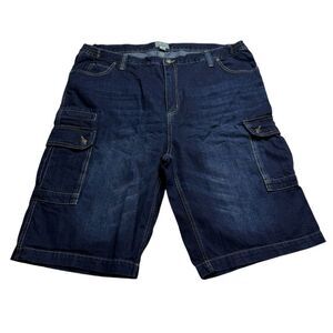 Liberty Blues Jeans Company Dark Wash Denim Cargo Shorts Big & Tall Men’s Sz 44